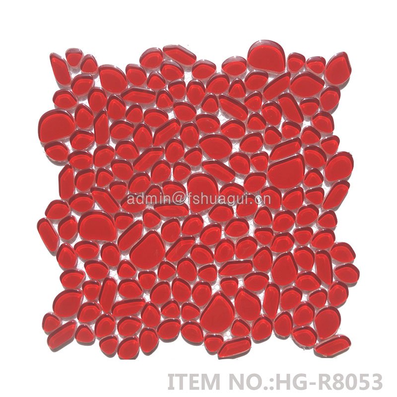 Huagui River rock pebbles glass bathtub mosaic tile for shower room HG-R8060 GLASS MOSAIC TILE image124