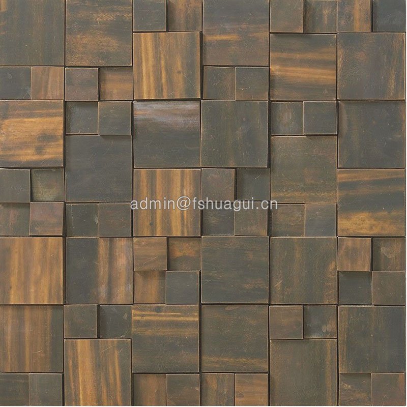 Huagui 3D antique copper mosaic tile HG-CPM001 METAL MOSAIC TILE image12