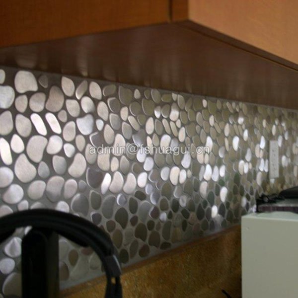 Huagui 304 River Rock Pattern Mosaic Stainless Steel kitchen backsplash wall tile HG-JS8304 METAL MOSAIC TILE image11