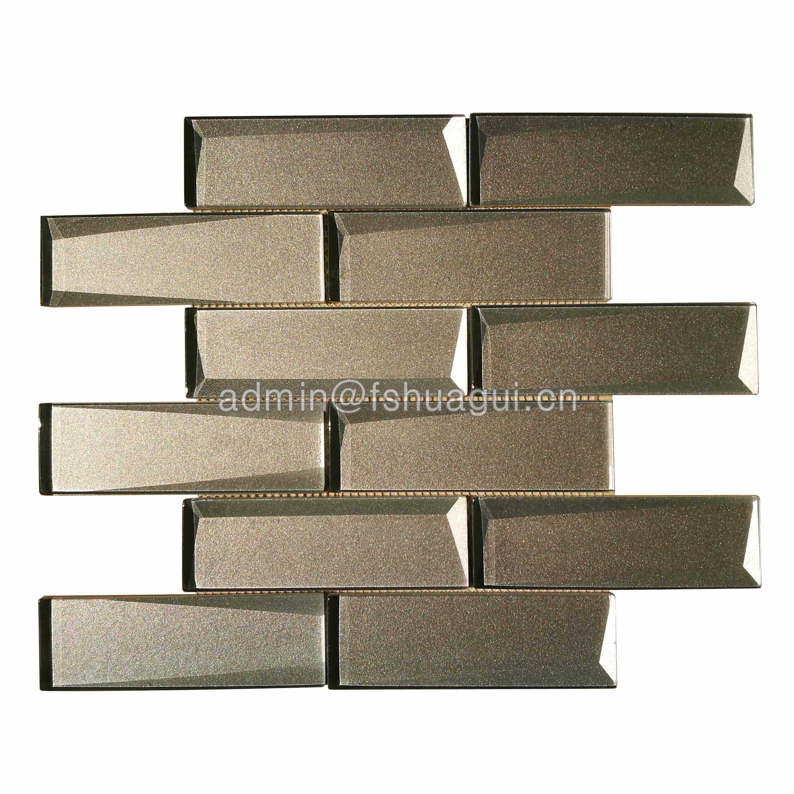 Huagui Cold Spray Glass Mosaic Tile for Wall Backsplash HG-HB014 GLASS SUBWAY TILE image7