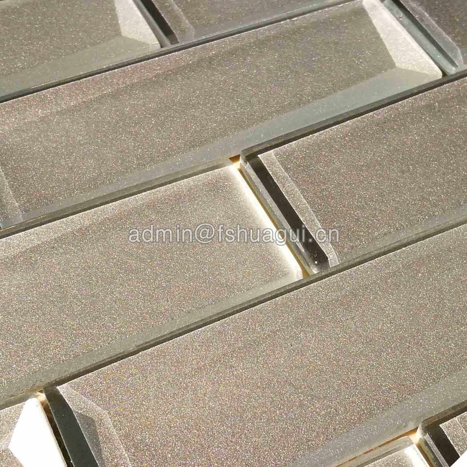 Huagui Cold Spray Glass Mosaic Tile for Wall Backsplash HG-HB014 GLASS SUBWAY TILE image7