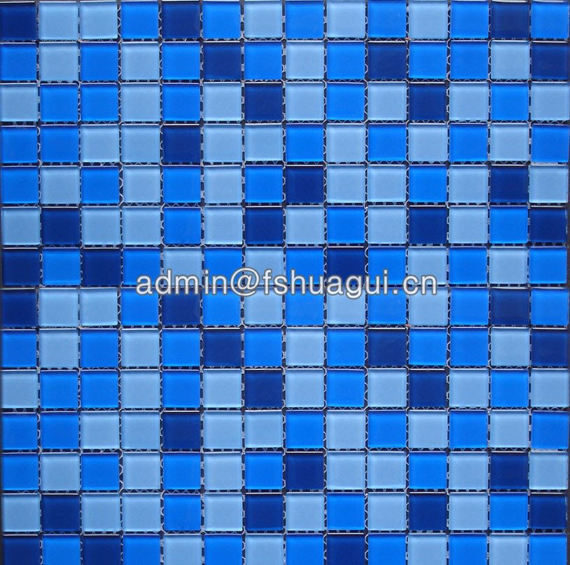 Huagui Blue Color Glossy Glass Mosaic Swimming Pool Mosaic Tiles HG-420010 POOL MOSAIC TILE image16