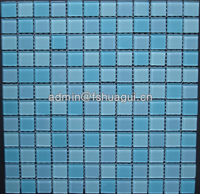 Huagui Swimming pool crystal glass mixed blue colors glass mosaic tile HG-420008 POOL MOSAIC TILE image15