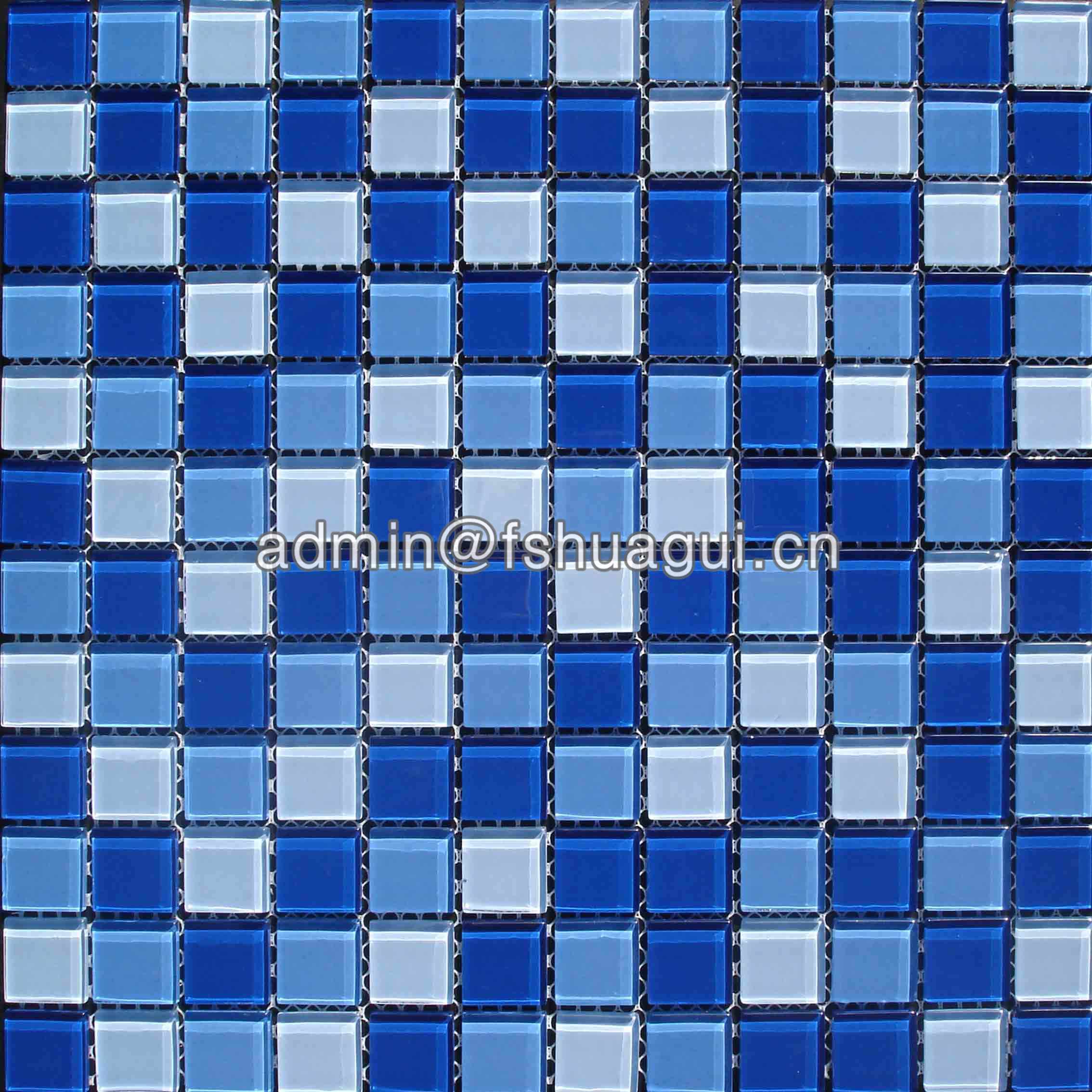 Huagui Glass mix blue colors swimming pool mosaic glass tile HG-423010 POOL MOSAIC TILE image13