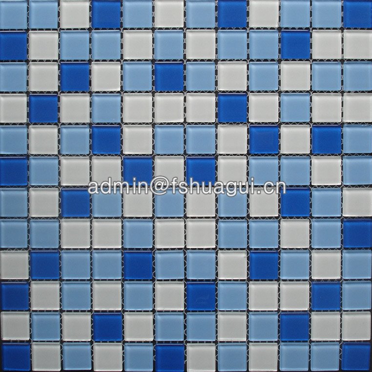 Huagui Glass mix blue colors swimming pool mosaic glass tile HG-423010 POOL MOSAIC TILE image13