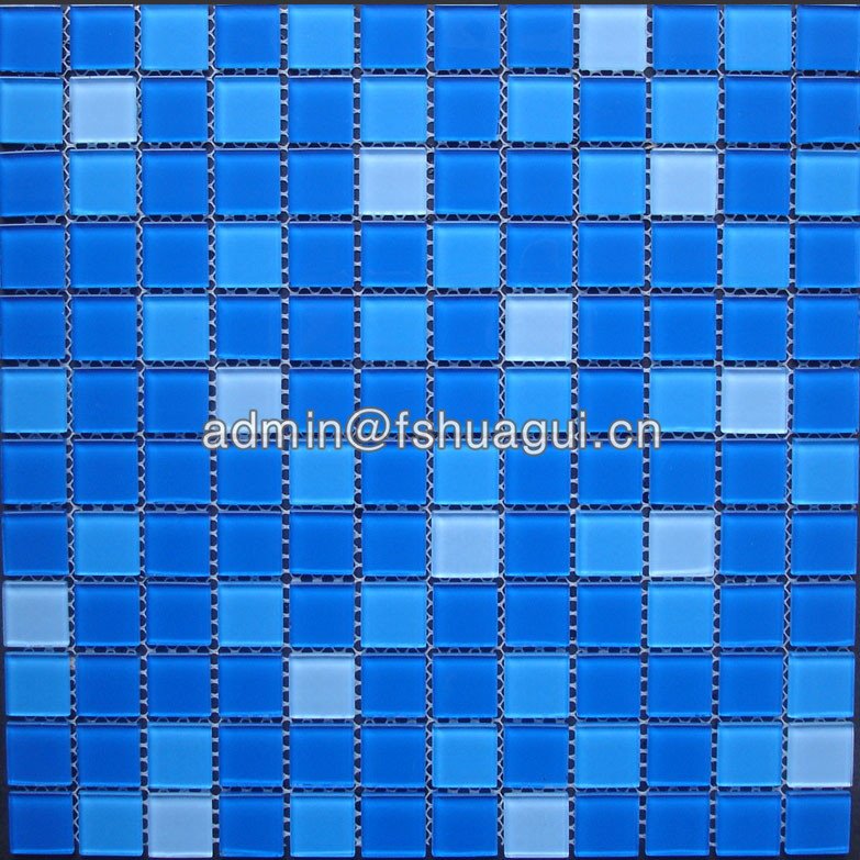 Huagui Glass mix blue colors swimming pool mosaic glass tile HG-423010 POOL MOSAIC TILE image13