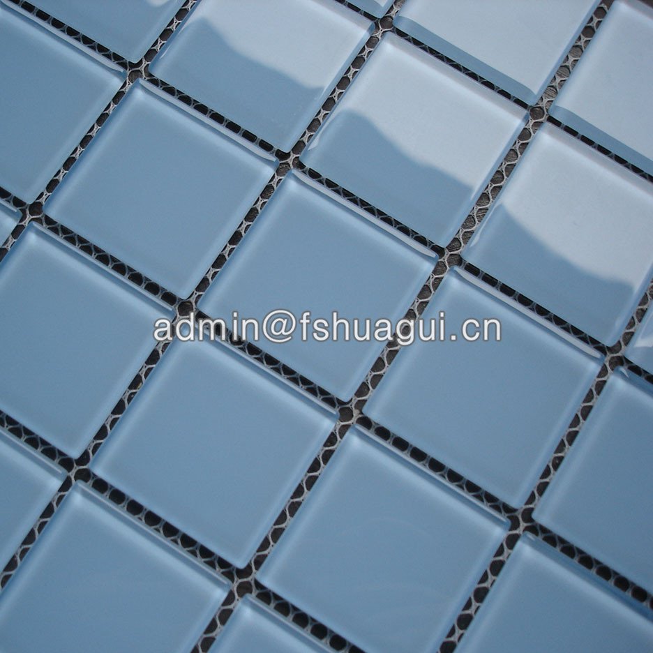 Huagui Light blue crystal glass mosaics for fiberglass pool bathroom HG-448003 POOL MOSAIC TILE image5