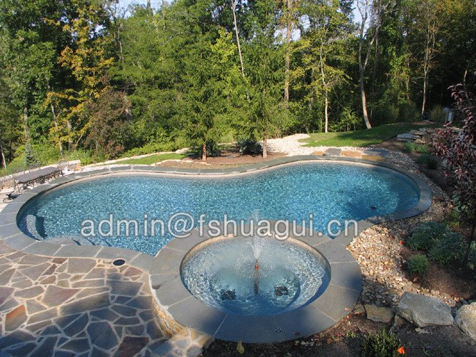 Huagui Light blue crystal glass mosaics for fiberglass pool bathroom HG-448003 POOL MOSAIC TILE image5