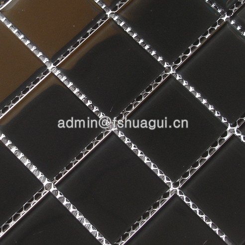 Huagui Pure Black Glass Interior Pool Mosaic Tile Decoration Wall Bathroom Tile HG-448004 POOL MOSAIC TILE image4