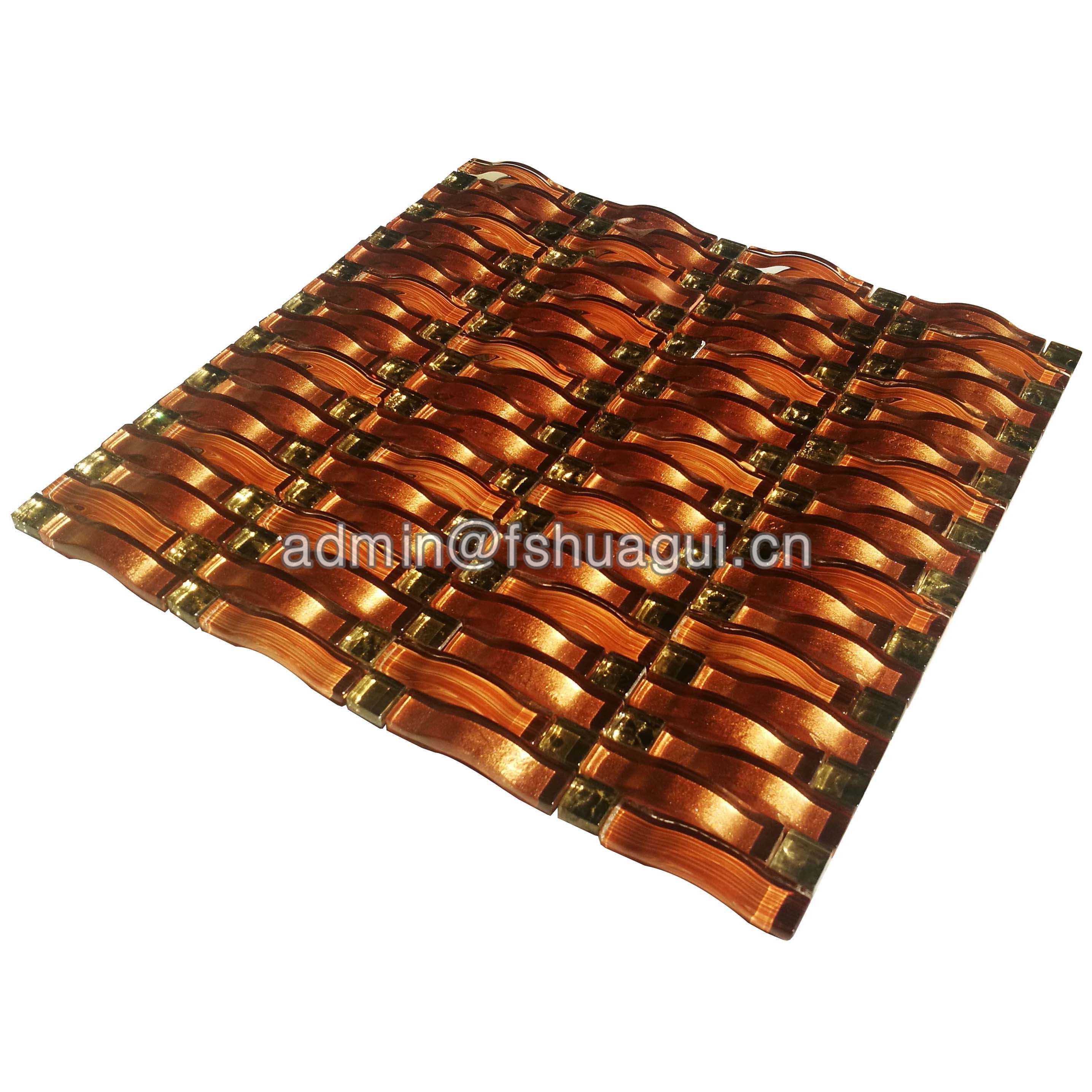 Huagui Luxurious Rose Glad Color Glass Mosaic Tile For Wall HG-84027A GLASS MOSAIC TILE image44