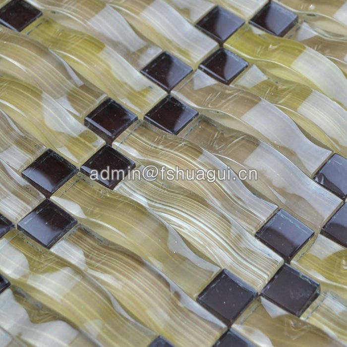 Huagui Decorative Wall Strip Glass Mosaic Tile HG-84023 GLASS MOSAIC TILE image41