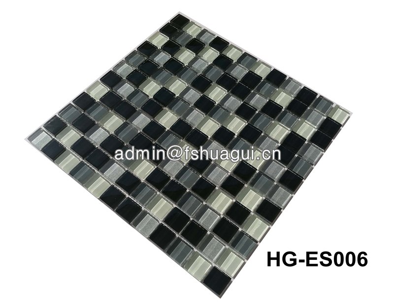 Huagui Grey Color Mixed For Wall Crystal Glass Mosaic Tile HG-ES006 GLASS MOSAIC TILE image35