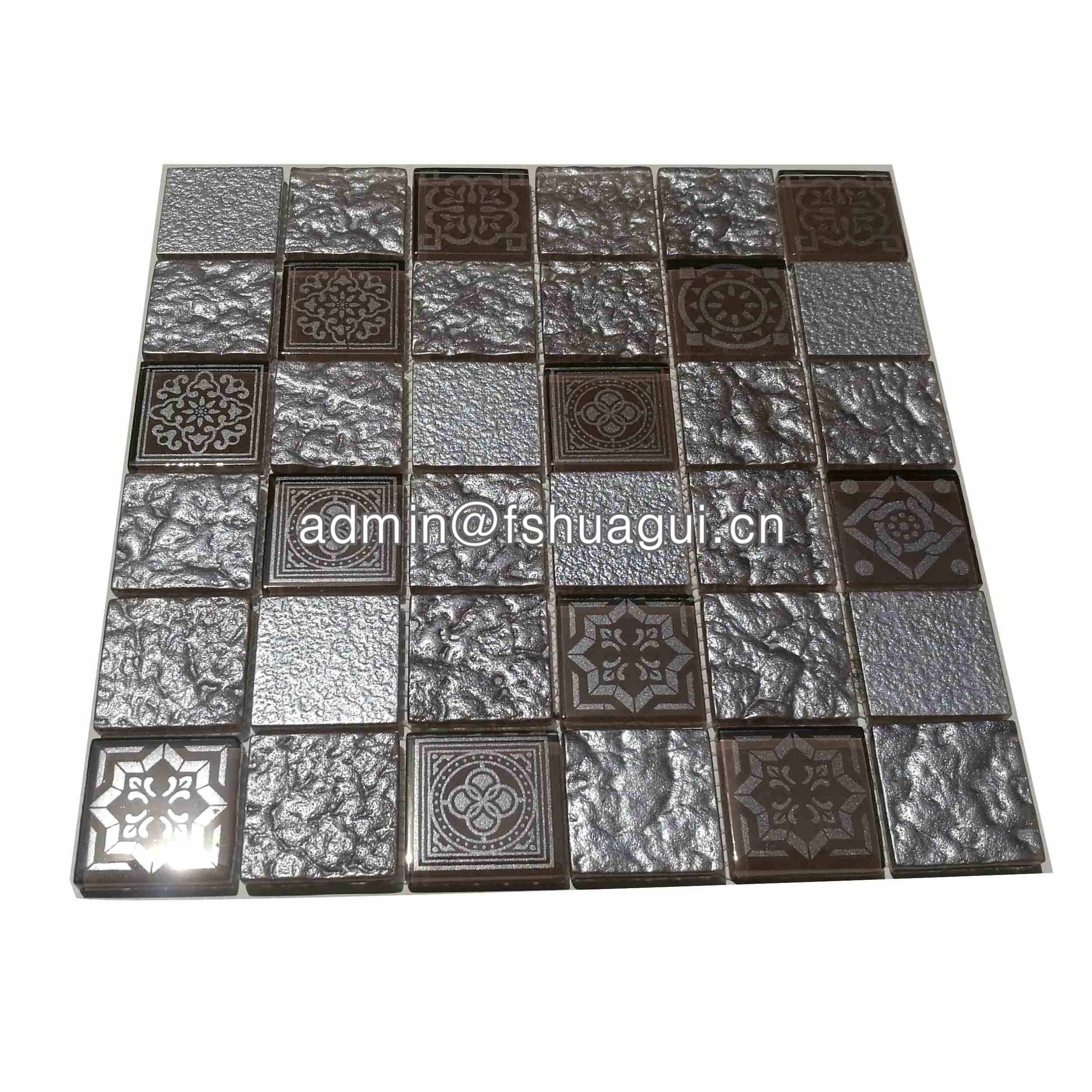 Huagui American Onyx Gold Glitter Glass Brick Wall Border Splashbacks mosaic tile HG-WJ421 GLASS MOSAIC TILE image13