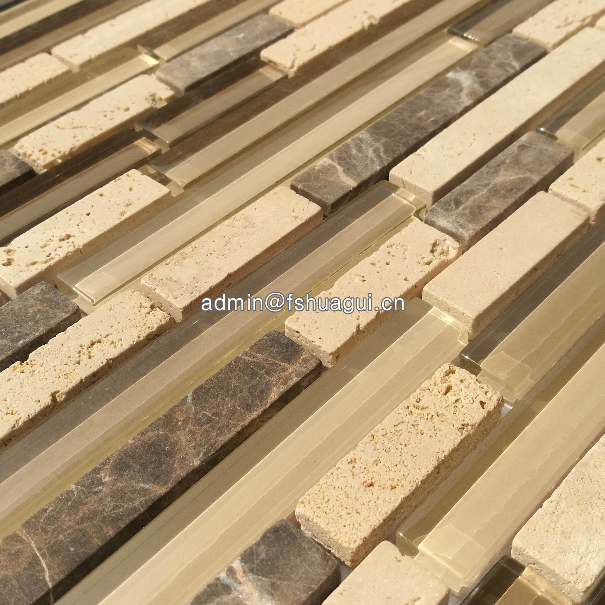 Huagui Brown glass stone mosaic tile HG-CDT815002 STONE MOSAIC TILE image2