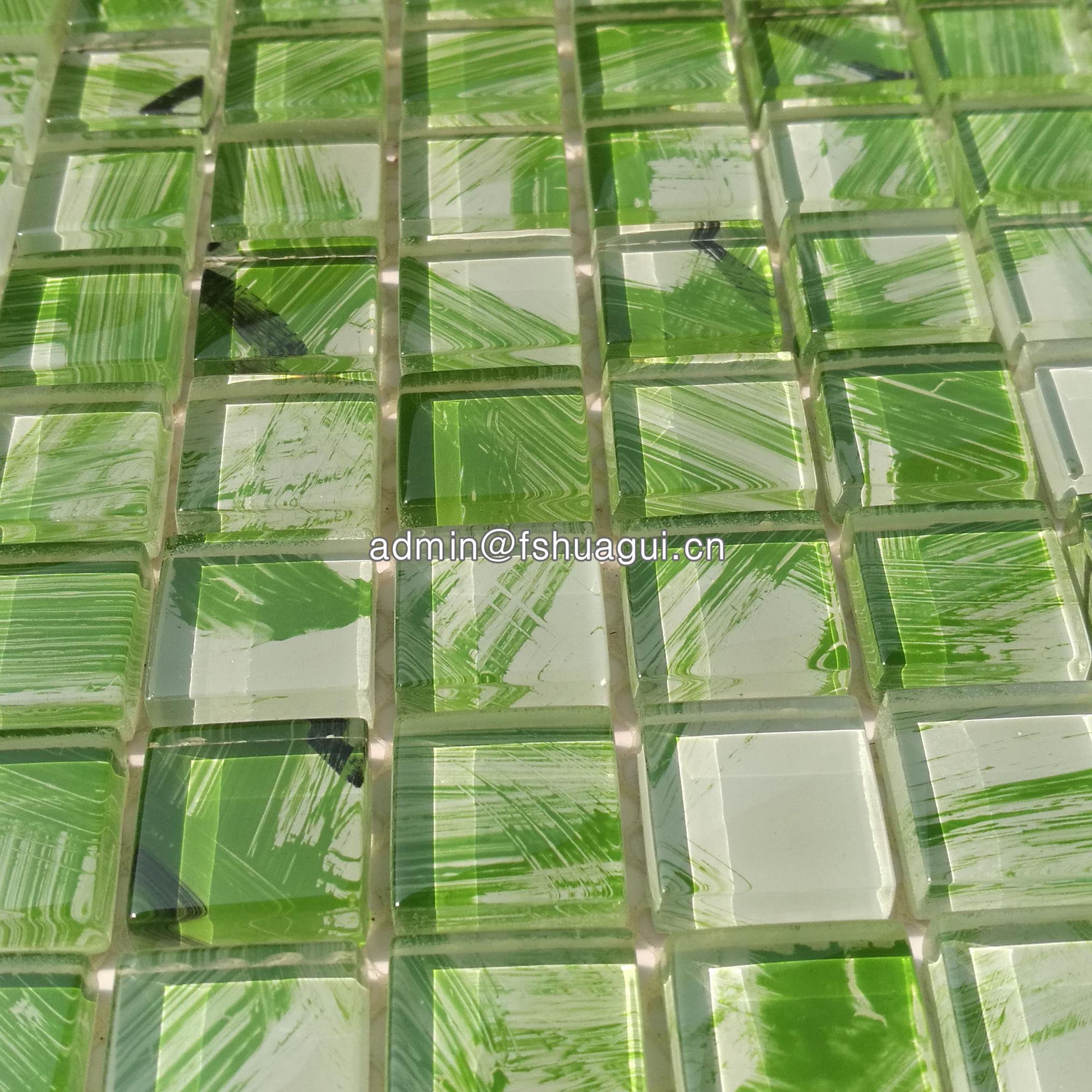 Huagui Rip curl green hand painted glass HG-8SH215 GLASS MOSAIC TILE image10