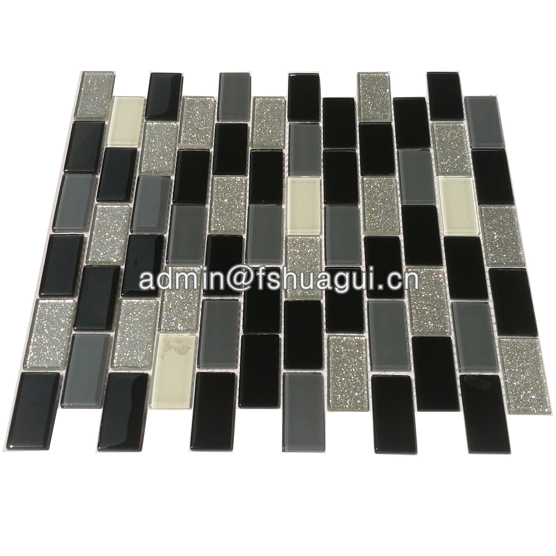 Huagui Silver black and white glass mosaic tile for kitchen backsplash HG-15-17 GLASS MOSAIC TILE image6
