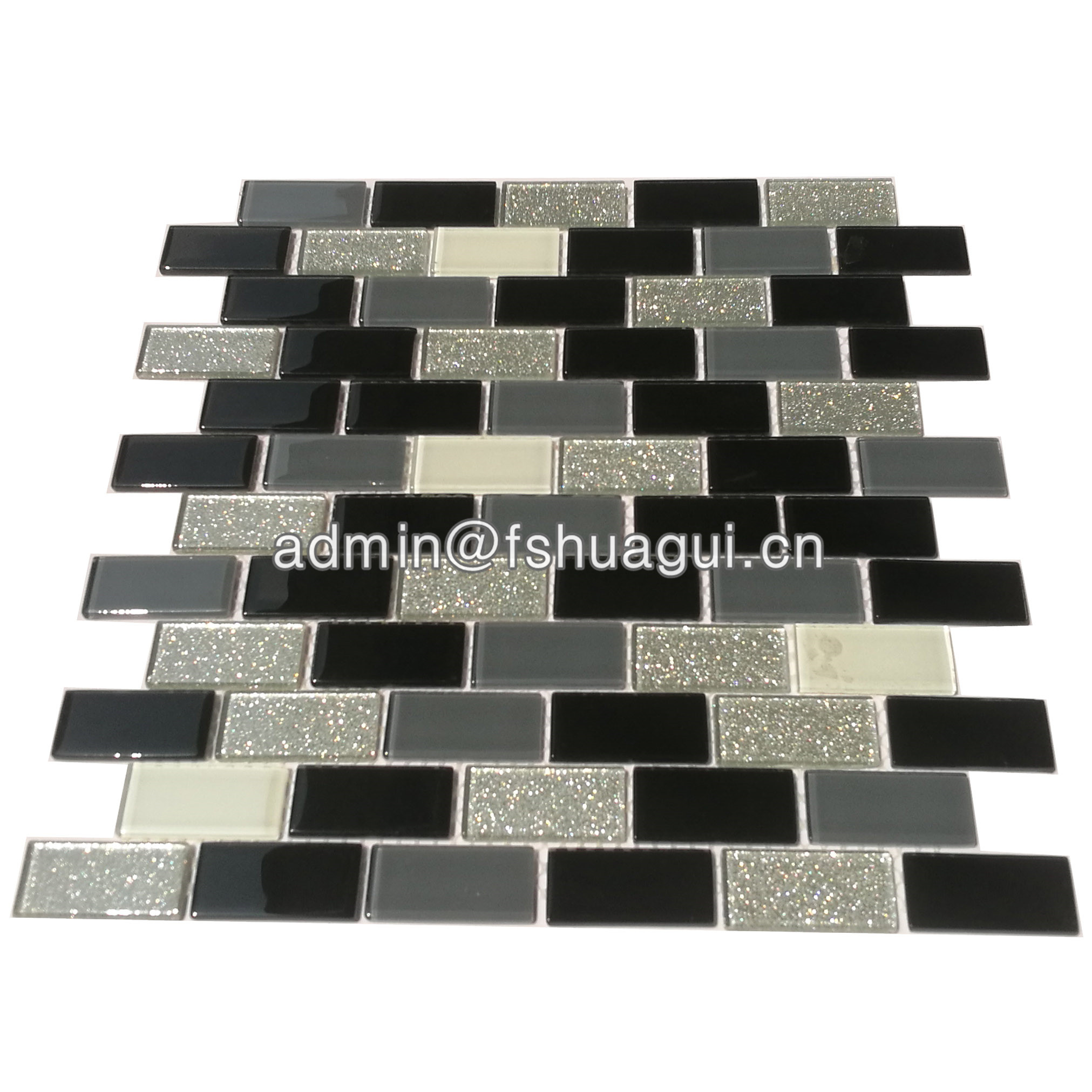 Huagui Silver black and white glass mosaic tile for kitchen backsplash HG-15-17 GLASS MOSAIC TILE image6