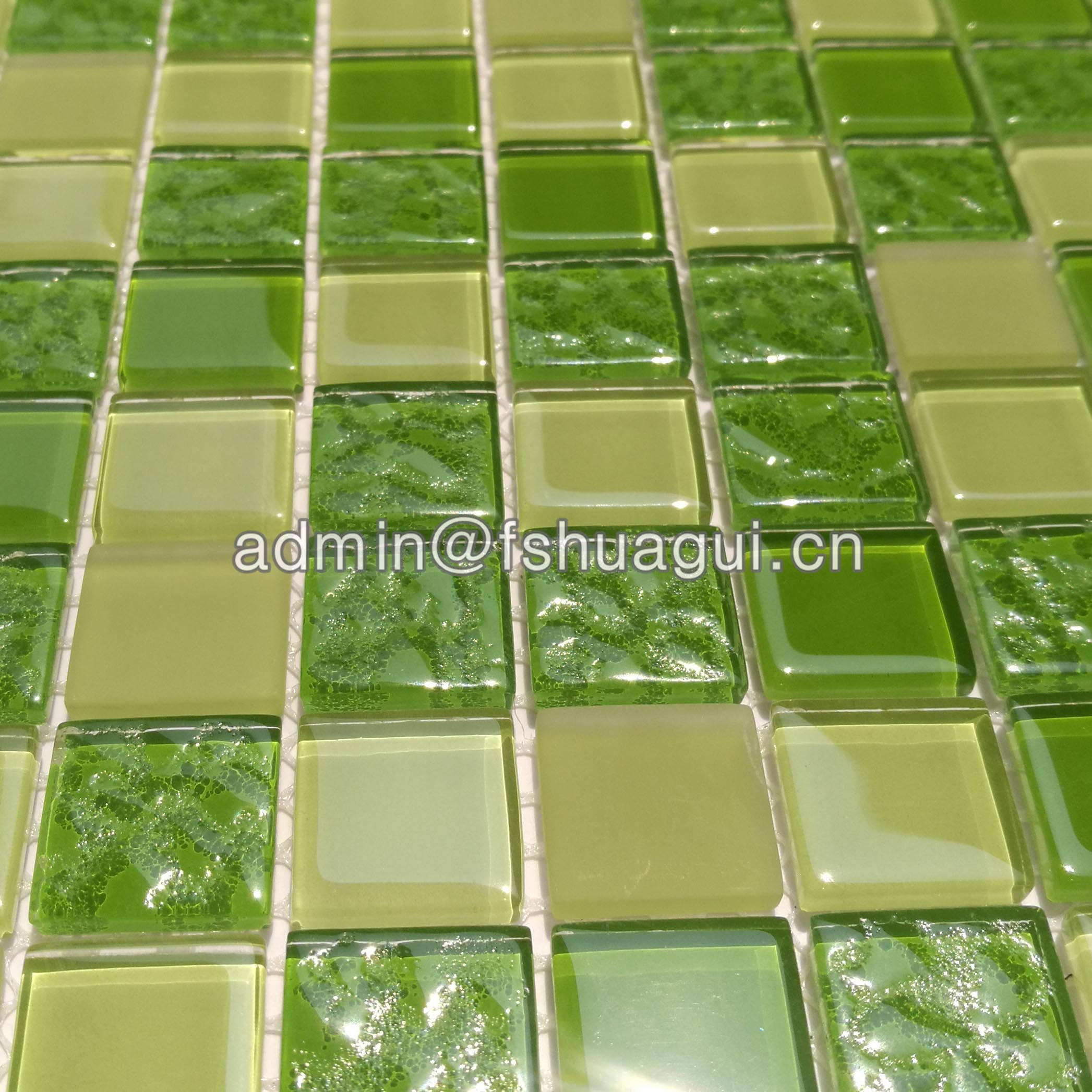 Huagui Fresh green anti slip glass mosaic bathroom tiles singapore HG-420011 GLASS MOSAIC TILE image4