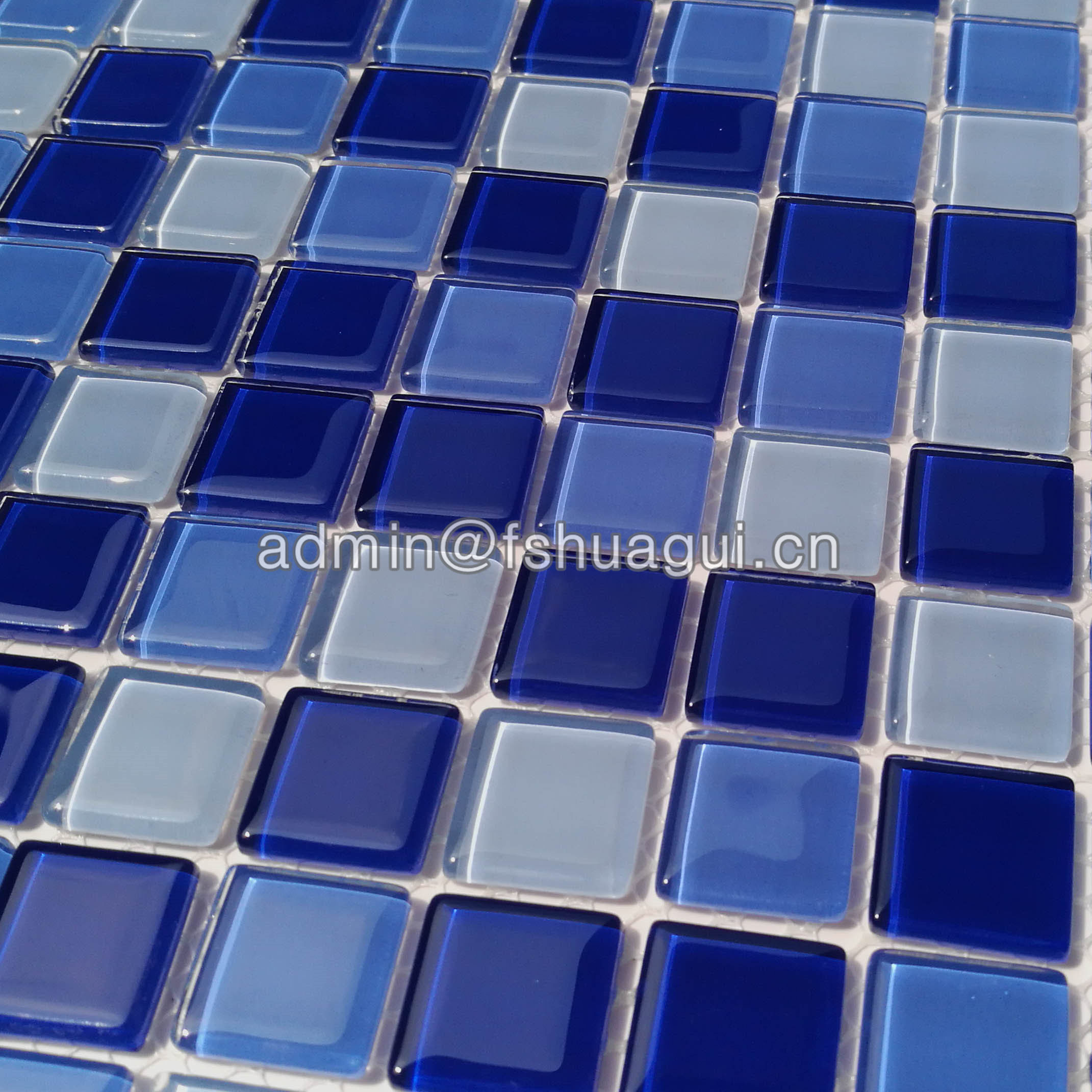 Huagui Popular blue ocean glass mosaic swimming pool tile Florida HG-423010 GLASS MOSAIC TILE image3