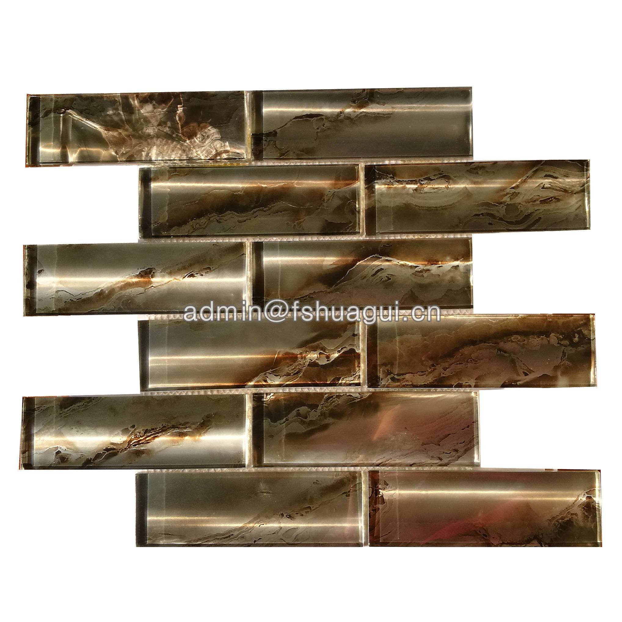 Huagui HG-GTS010 Stunning Super Subway Glass Mosaic Wall Tile GLASS SUBWAY TILE image5