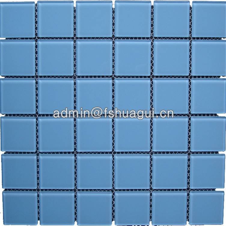Huagui Light blue crystal glass mosaics for fiberglass pool bathroom HG-448003 POOL MOSAIC TILE image5