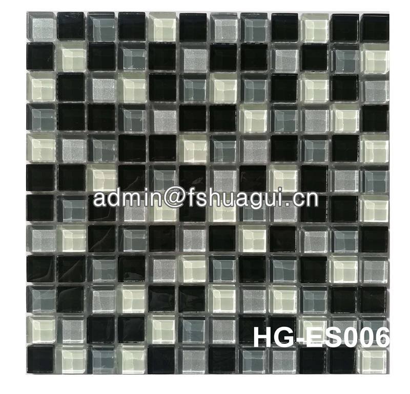Huagui Grey Color Mixed For Wall Crystal Glass Mosaic Tile HG-ES006 GLASS MOSAIC TILE image35