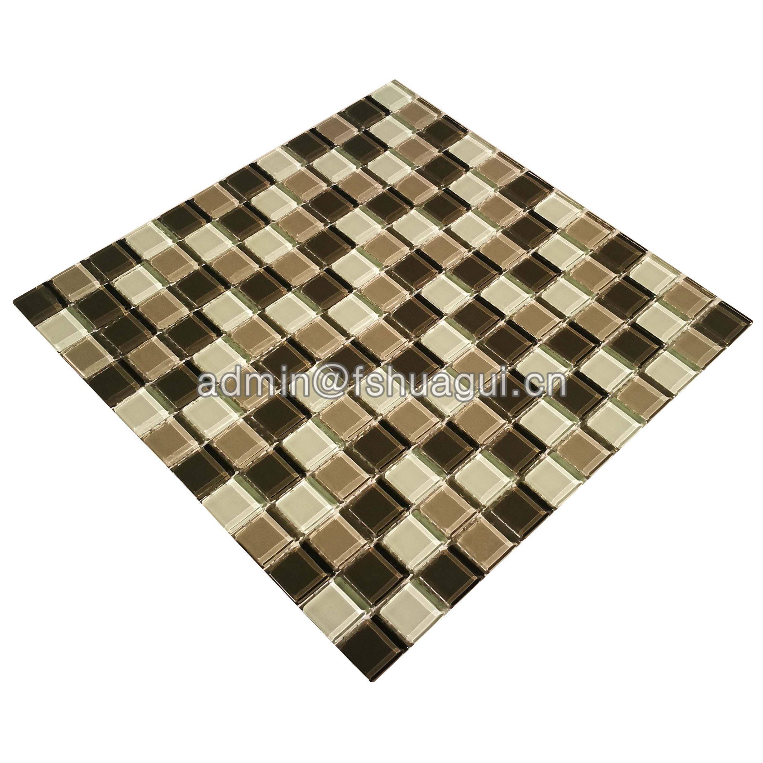 Huagui Interior Decorative Room Crystal Glass Mosaic Tile HG-GREYMIX GLASS MOSAIC TILE image34