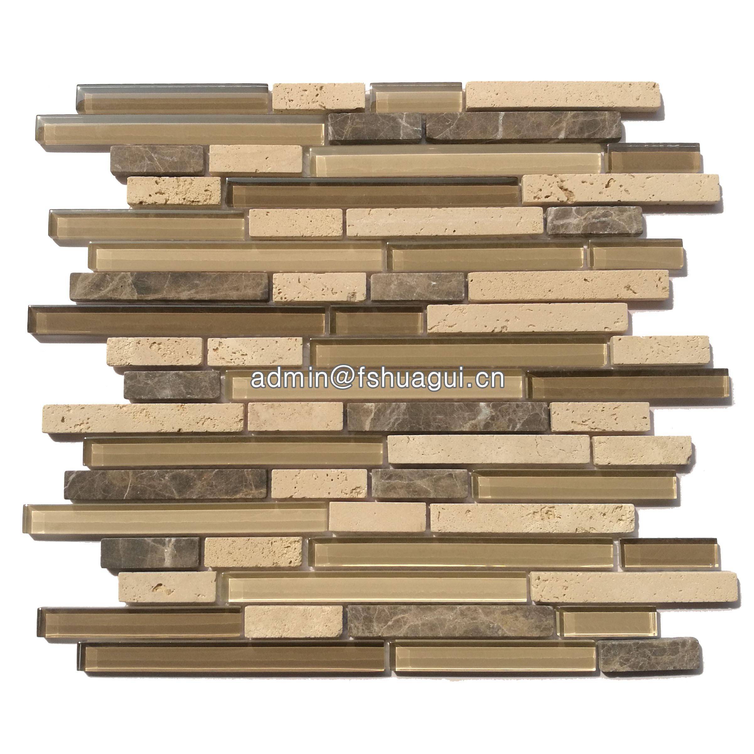 Huagui Brown glass stone mosaic tile HG-CDT815002 STONE MOSAIC TILE image2