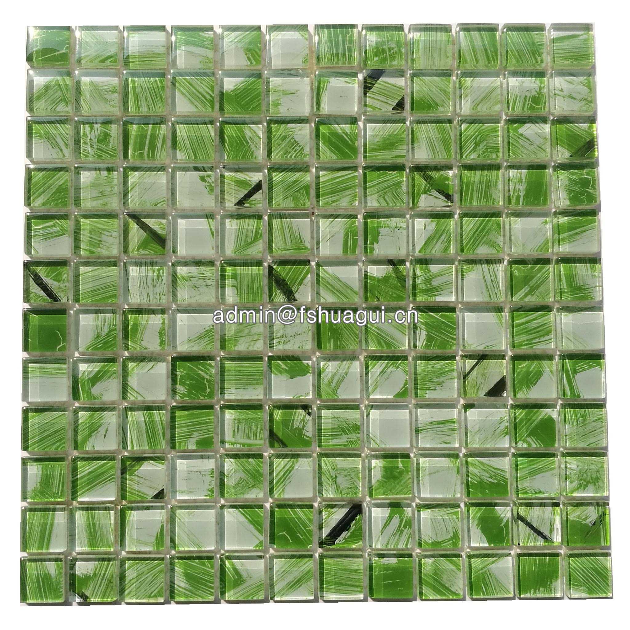 Huagui Rip curl green hand painted glass HG-8SH215 GLASS MOSAIC TILE image10