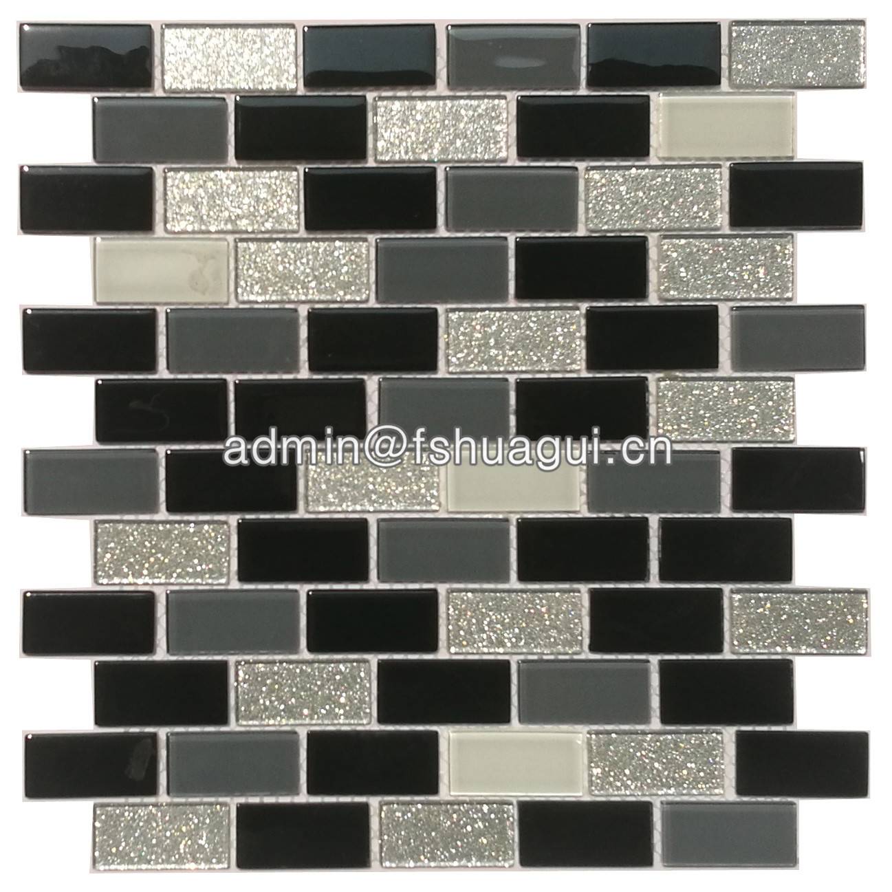 Huagui Silver black and white glass mosaic tile for kitchen backsplash HG-15-17 GLASS MOSAIC TILE image6