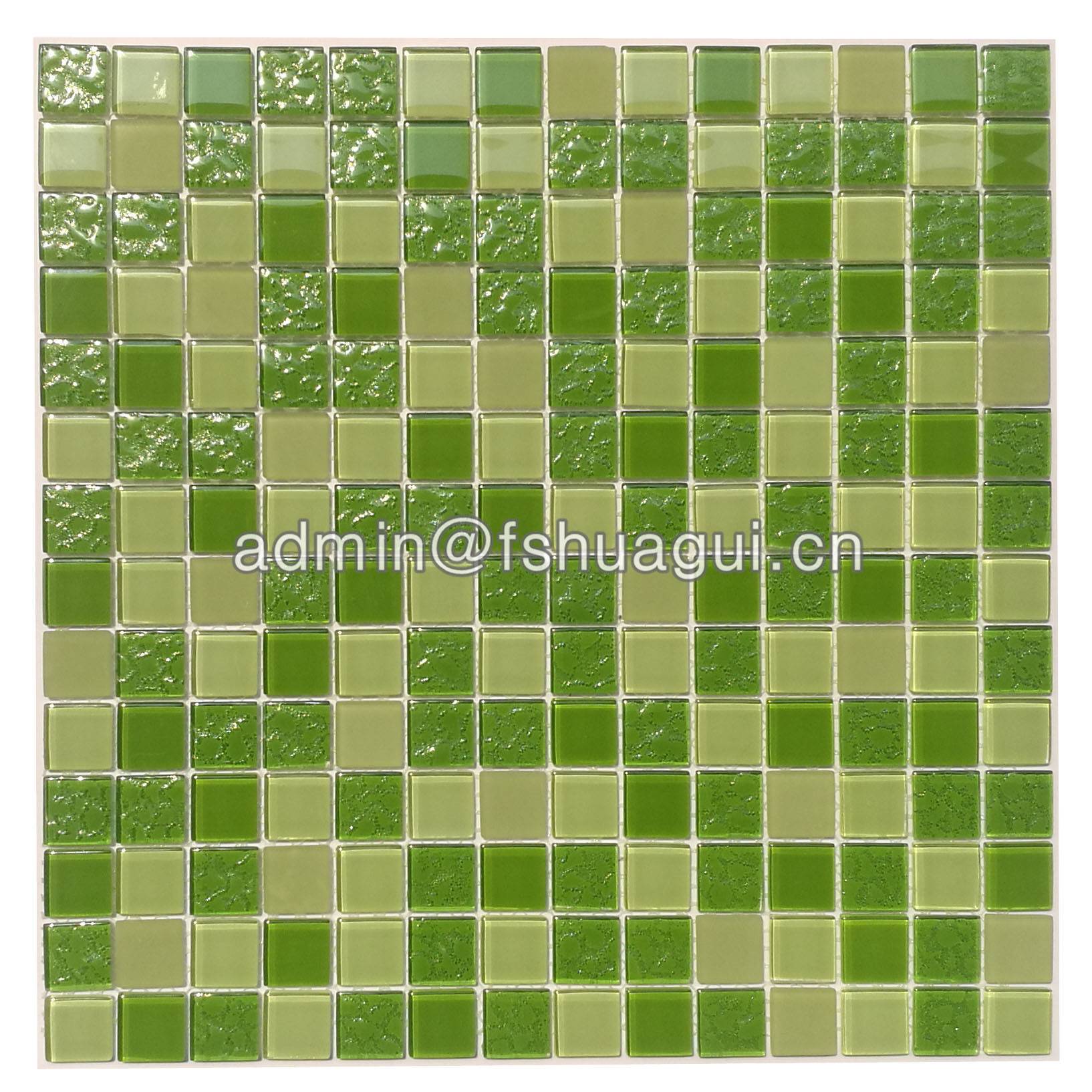 Huagui Fresh green anti slip glass mosaic bathroom tiles singapore HG-420011 GLASS MOSAIC TILE image4